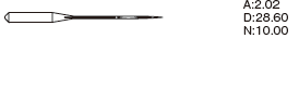 Игла Organ Needles DCx27 SES (Bx27 / MY 1023 SES) № 90/14 без гтд